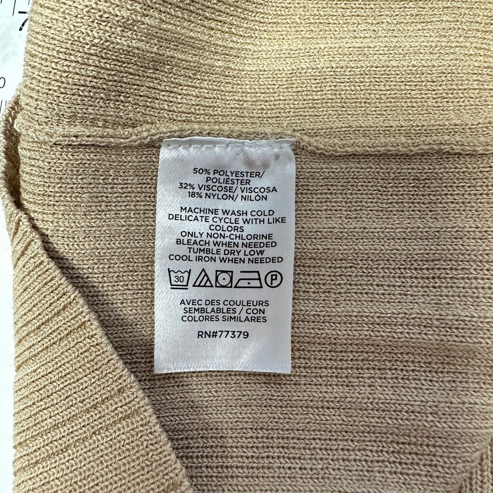ANN TAYLOR Beige Ribbed Sweater Shell Color,‎ Petite Small - Picture 4 of 6